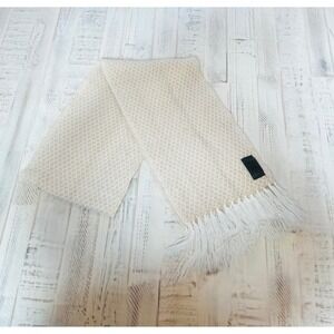 Cuno Alpaca Scarf Cream Diamond Pattern Fringe